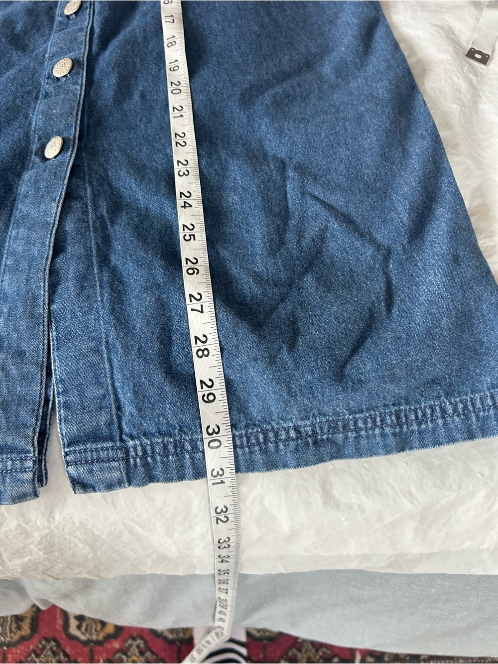 Susan Bristol Vintage 90s Button-Front Midi Denim Skirt Blue S - Picture 12 of 12